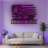 Insegna in metallo LED personalizzata a forma di trattore - Regalo per agricoltori - Decorazione per garage o man cave