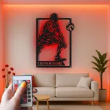 Insegna in metallo personalizzata con luce LED per giocatore di pallavolo - Regalo per atleti e decorazione per sala giochi