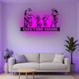 Custom Family Motocross Led Light Metal Wall Art Personalized Gift for Dirt Bike Enthusiasts Garage or Game Room Decor