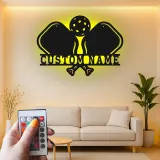 Personalized Pickleball LED Metal Sign | Custom Name Wall Art | Game Room Decor & Sports Bar Signage Gift for Player