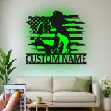 Personalized Gardener LED Metal Sign | Custom American Flag Art | Outdoor Yard Decor | Gift for Mom