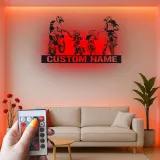 Custom Family Motocross Led Light Metal Wall Art Personalized Gift for Dirt Bike Enthusiasts Garage or Game Room Decor