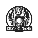 Personalisierte Eule Metall-Wandkunst mit LED | Individuelles Wald-Wildlife-Schild für die Cabin-Dekoration | Geschenk für Naturfreunde