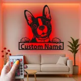 Custom LED Dog Sign | Personalized Metal Pet Wall Art | Light Up Puppy Memorial Decor | Unique Dog Lover Gift