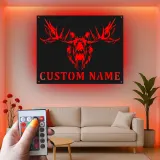LED Moose Head Metal Sign | Custom Wildlife Wall Art | Personalized Rustic Cabin & Lodge Decor | Hunter Gift Idea