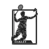 Insegna in metallo personalizzata con luce LED per giocatori di tennis - Regalo per appassionati di tennis e decorazione per sale giochi