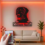 Décoration murale en métal LED personnalisée Labrador Retriever pour les amoureux des chiens 1