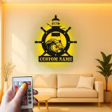 Cartel de metal de faro personalizado | Arte náutico LED personalizado | Decoración para casa de playa y salón