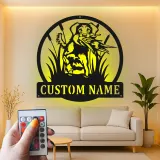 Custom Labrador Retriever Sign | LED Metal Wall Art with Duck | Personalized Hunter Gift Decor for Man Cave | Hunting Dog Art
