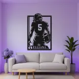 Personalized Football Player Metal Wall Art | Custom LED Sign with Name & Number | Teen Room Decor | Athlete Gift