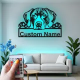 Insegna in metallo LED personalizzata per amanti dei cani con Alano - Regalo per la sala da pranzo 3