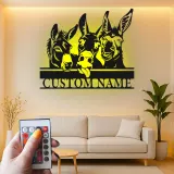 Insegna in metallo LED Donkey Trio Personalizzata Regalo per Fattoria Decorazione Soggiorno Rustico