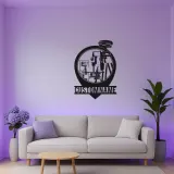 Panneau géomètre-topographe personnalisé | Décoration murale en métal LED | Décor de bureau pour ingénieur civil | Cadeau de topographie avec nom