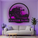 Cartel de metal LED personalizado de cosechadora de cereales Regalo para agricultores Decoración rústica de granja