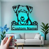 Custom Dog Led Light Metal Wall Art Personalized Pet Parent Gift Living Room Decor for Dog Lovers 4