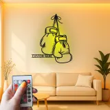 Insegna in metallo personalizzata con guantoni da boxe e luce LED - Regalo personalizzato per pugili, palestra o decorazione per angolo dedicato 1