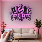 Custom Barber Shop Led Light Metal Wall Art Personalized Gift for Barbers Salon Decor