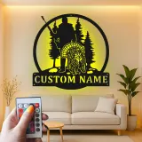 Insegna in metallo personalizzata per cacciatori e tacchini con luce LED regalo per appassionati di outdoor decorazione per cabin