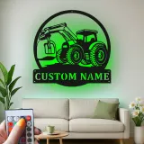 Custom Tractor Name Sign | LED Metal Wall Art | Personalized Farmer Gift | Garage & Man Cave Decor
