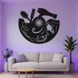 Enseigne de salon personnalisée | Art mural LED en métal sur mesure pour coiffeur | Décoration d’institut de beauté | Cadeau pour coiffeur