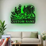 Décoration murale en métal personnalisée avec animaux de la ferme et rétroéclairage