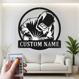 Décoration murale en métal LED personnalisée pour soudeurs - Cadeau pour la décoration de garage ou d'atelier 1