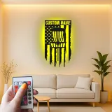 Cartel de metal LED personalizado para cesta de disc golf, regalo personalizado para disc golfers, decoración de sala de juegos