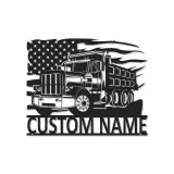 Custom Truck Led Light Metal Wall Art Personalized Gift for Truckers Garage or Man Cave Decor
