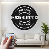 Letrero de gimnasio personalizado con LED | Arte metálico con nombre a medida para sala de entrenamiento | Decoración fitness motivacional para aficionados al gimnasio en casa