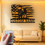 Insegna in metallo LED Bisonte Americano Personalizzata Regalo Patriottico Decorazione Rustica per Amanti della Fauna