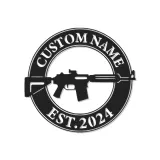Custom Rifle LED Metal Sign | Personalized Gun Owner Wall Art | Man Cave & Gun Room Decor | Hunter Gift