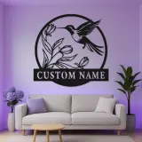 Personalized Hummingbird Metal Sign | LED Light Wall Art | Custom Nature Decor for Home & Office | Bird Lover Gift