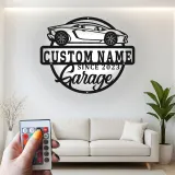 Custom Sports Car Led Light Metal Wall Art Personalized Garage Gift for Car Enthusiasts Man Cave Decor 3