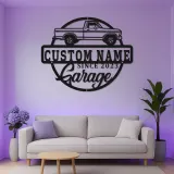 Personalisierte LED-Lichtsignatur für Lkw | Metall-Wandkunst für die Garage | Vintage Man Cave Dekor | Geschenk für Auto-Enthusiasten