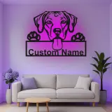 Personalisierte LED-beleuchtete Metall-Wandkunst mit Hund – Geschenk für Tierliebhaber, Deko fürs Wohnzimmer oder den Eingangsbereich 1