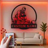 Insegna in metallo LED personalizzata per sollevatori di pesi, regalo per appassionati di palestra, decorazione per palestra domestica
