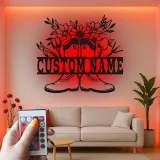 Personalized Gardener Name Sign with LED | Custom Metal Wall Art for Garden | Outdoor Patio Decor Gift