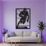 Panneau personnalisé de joueur de football américain | Décoration murale en métal LED | Décor avec prénom personnalisé pour salle de jeux | Cadeau pour sportif