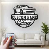 Custom Muscle Car Metal Sign | Personalized LED Garage Decor | Man Cave Wall Art | Gift for Car Enthusiast