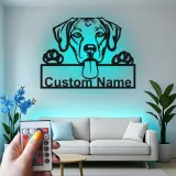 Personalisierte LED-beleuchtete Metall-Wandkunst mit Hund – Geschenk für Tierliebhaber, Deko fürs Wohnzimmer oder den Eingangsbereich 1