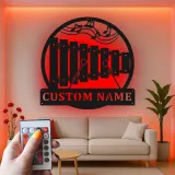 Custom Xylophone Led Light Metal Wall Art Personalized Musician Gift Music Room Decor for Music Lovers