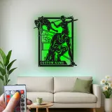 Insegna in metallo personalizzata per atletica | Arte murale LED per atleti | Regalo personalizzato per corridori, saltatori e lanciatori | Decorazione per palestra e casa