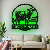 Insegna in metallo LED personalizzata Fattoria di Mucche - Regalo per Agricoltori, Decorazione Rustica per Fienile 2