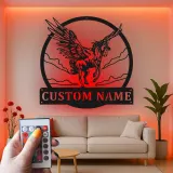 Pegasus LED Metal Wall Art | Custom Name Sign for Nursery & Bedroom | Personalized Flying Horse Fantasy Decor Gift