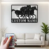LED Horse Metal Sign | Custom Equestrian Wall Art for Ranch & Stable | Personalized Horse Lover Gift
