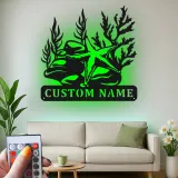 Custom Starfish Metal Sign | LED Ocean Reef Wall Art | Personalized Nautical Decor for Beach House | Coastal Marine Life