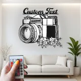 Custom Camera Led Light Metal Wall Art Personalized Photographer Gift Studio or Office Decor