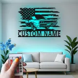 Insegna in metallo LED personalizzata per auto sportive - Regalo per appassionati di auto, decorazione per garage o stanza da uomo 1