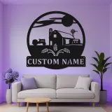 Personalized Farmhouse Sign with LED | Custom Metal Tractor Art | Rustic Ranch Name Decor | Gift for Farmer