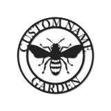 Insegna in metallo LED personalizzata con ape - Regalo per giardinieri, decorazione per patio all'aperto